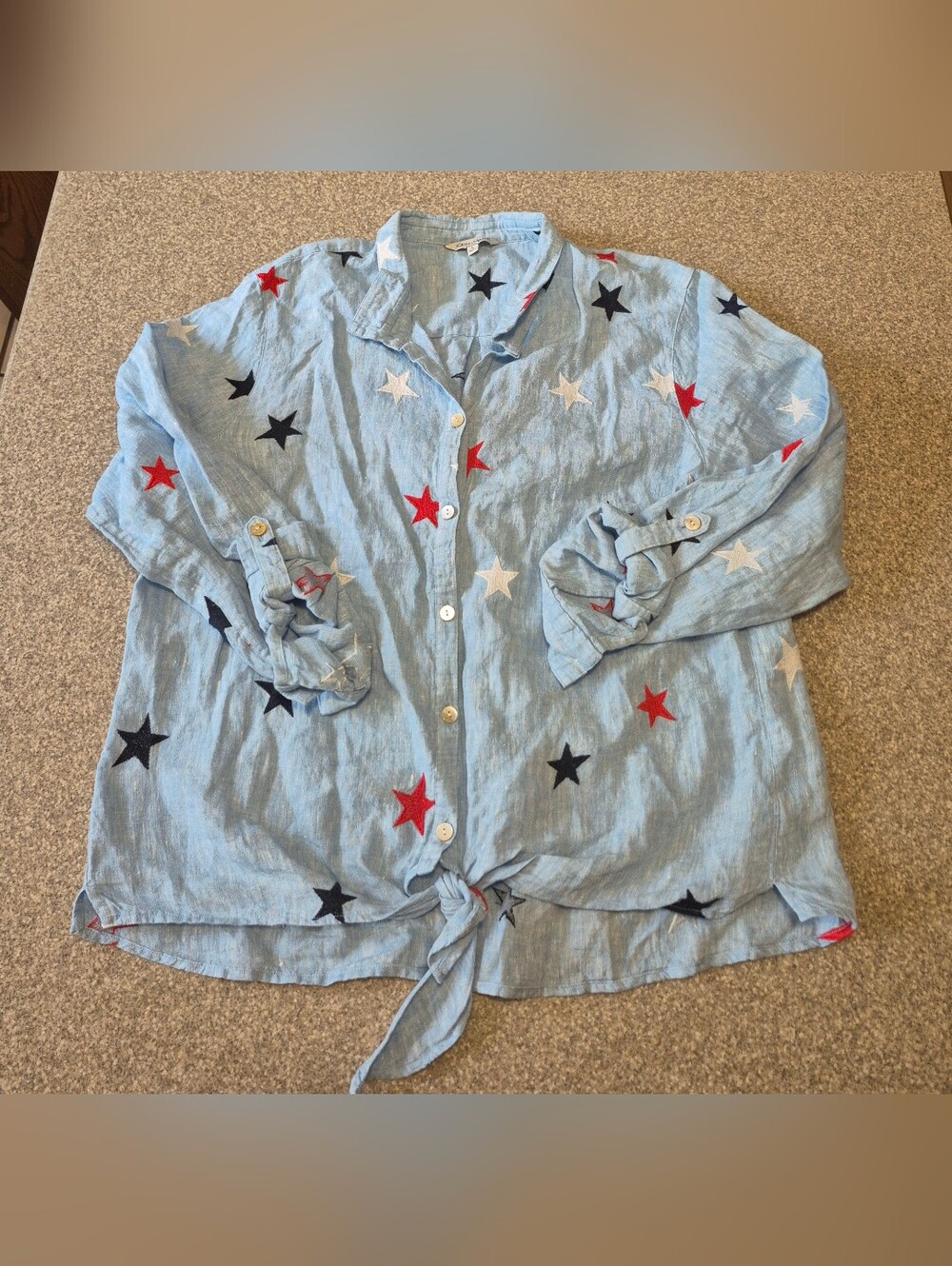 Womens John Mark Linen Blouse Size Large